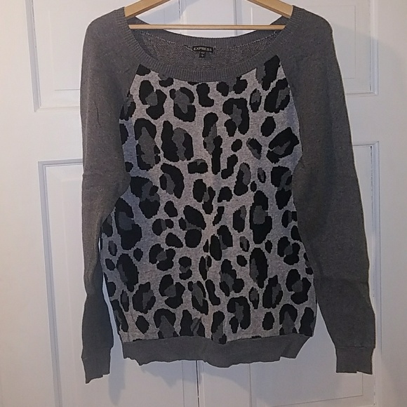 Express Sweaters - Express leopard print sweater